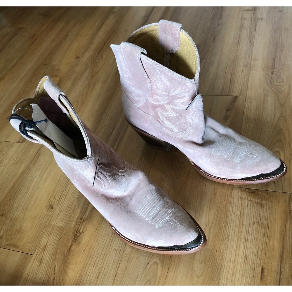 Idyllwind Pink Suede Wheels Western Booties, 11B